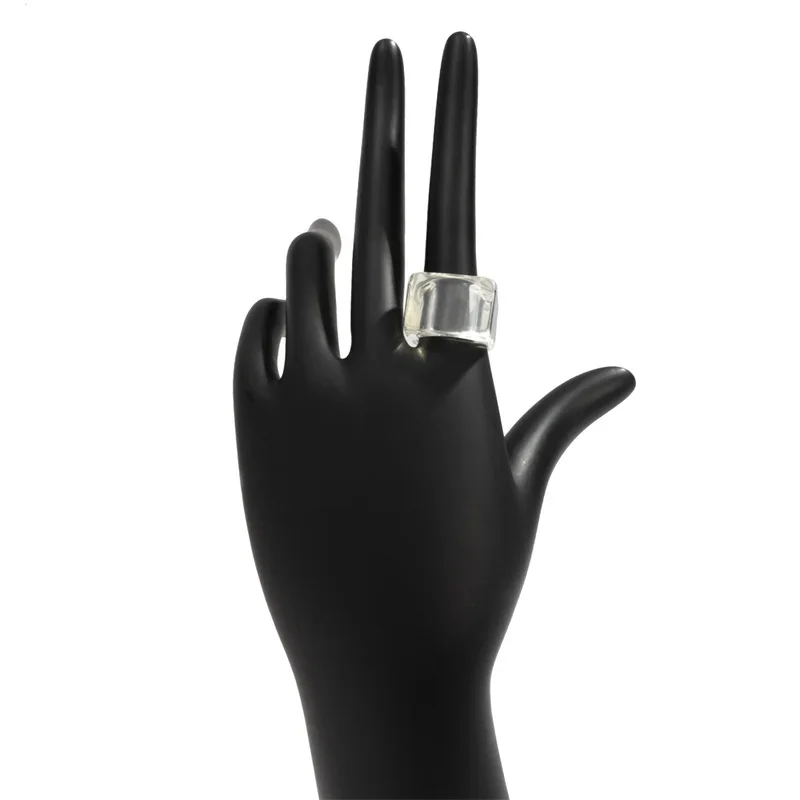 Classic Trend Color Acrylic Ring Ring Fashion Simple Geometric Square Wide Edge Resin Ring Jewelry Wedding Gift Creative Fashion image 6