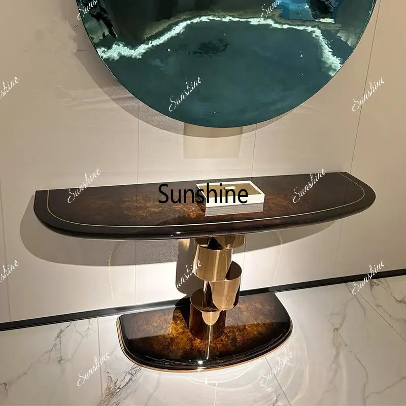 

Italian light luxury high-end bright tree tumor surface simple atmosphere golden entrance entrance