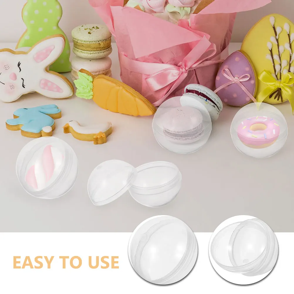 100/50pcs Christmas Transparent Children Stroage Balls Clear Plastic Containers Crafts Packaging For Wedding Party Gift Boxes