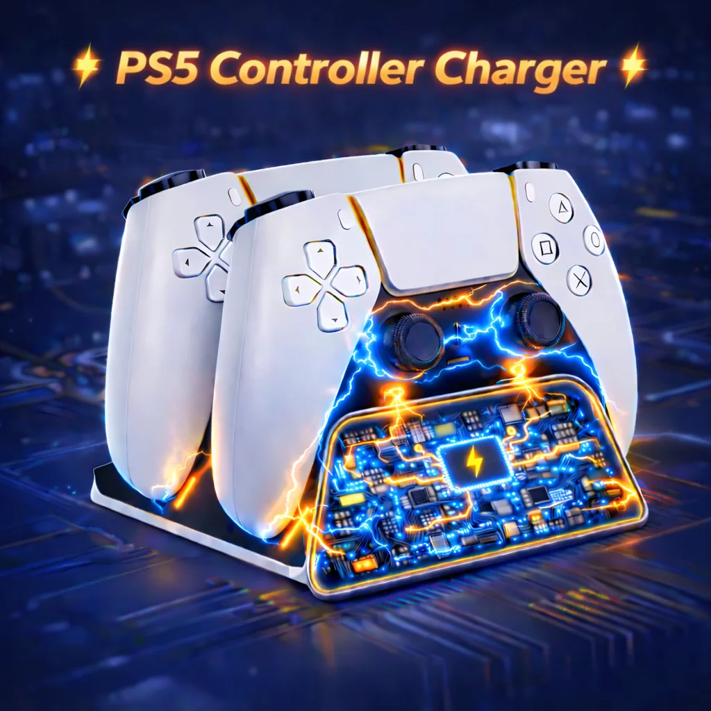 Base de Carga Doble Rápida para Controles de PS5 con Indicador LED, Soporte de Carga para Gamepad, Accesorios para PlayStation 5