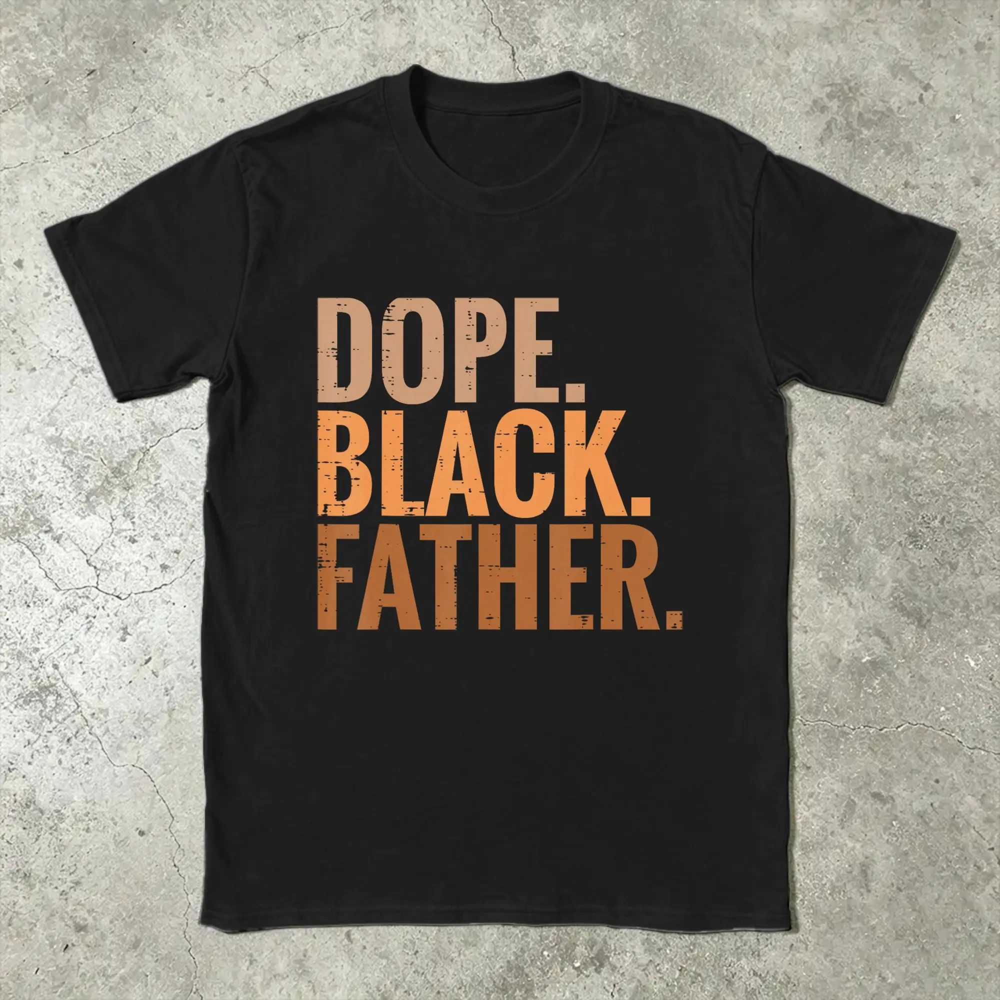 Fathers Day Dope Black Father African American Pride Pure Cotton T Shirt For Men Summer  Classic T Shirts Pattern Tops
