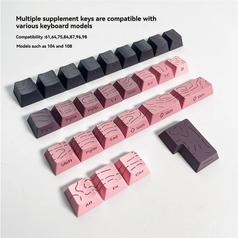 HJ-For MX Compatible Key Cap Set- Contour 4.0 Side Engraved PBT Translucent 133 Keys Gaming Mechanical Keyboard Keycaps