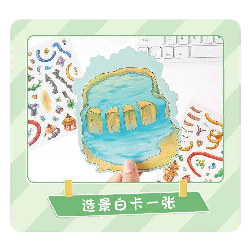 Four Seasons Park Series 3D Stickers Kids Miniature Diorama Scenery Decals Creating DIY Stress Relief Classic Toys Stickers