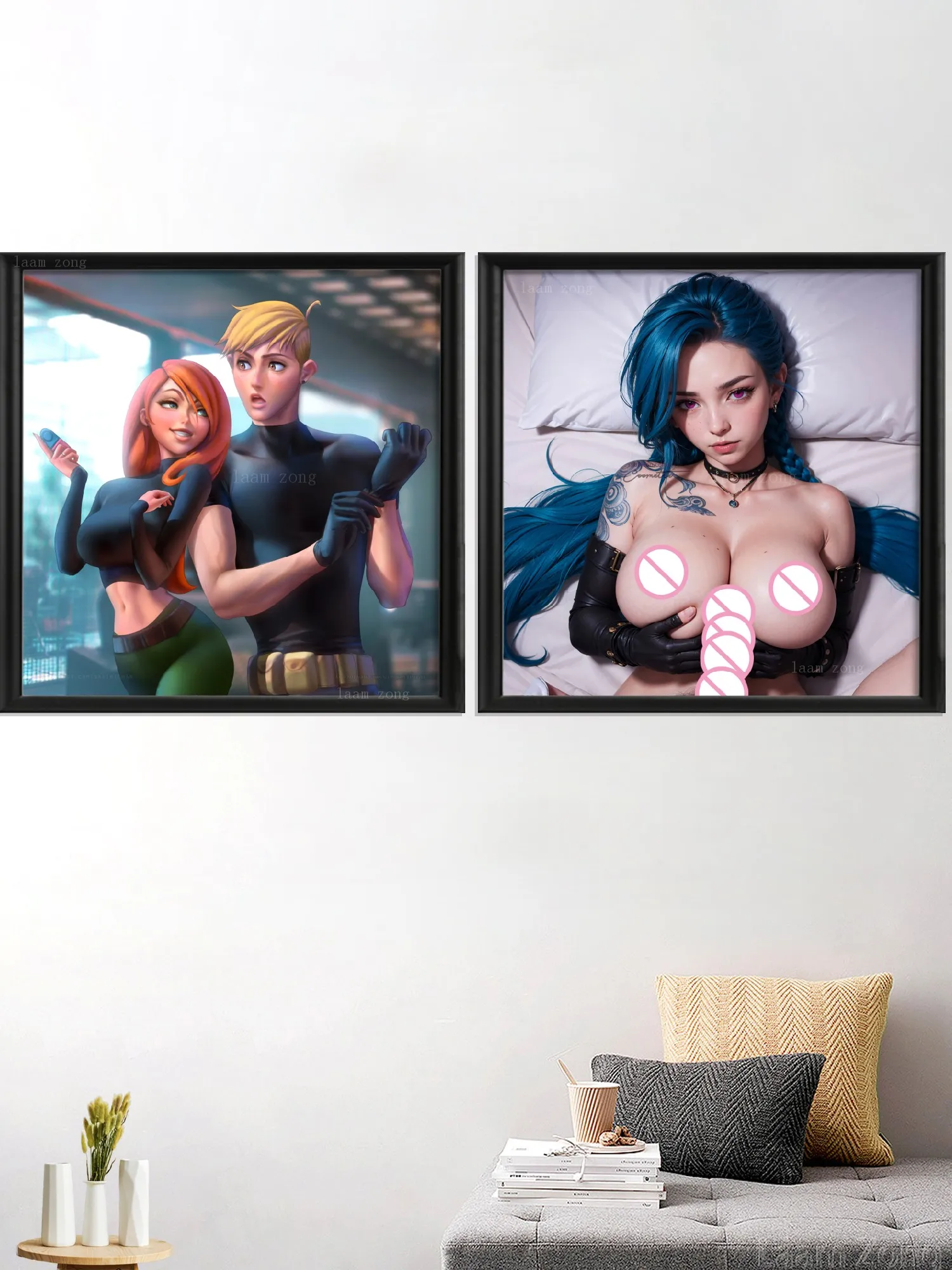 Genshin Impact Anime Art Poster, Sexy Nude Girl, Camilla Boa, Hancock, Jinx, Miss Fortune, Sexy Girl Game, Living-Bedroom Custom