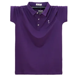 New Summer Cotton Polo Shirt Men Simple Short Sleeve Tops Breathable Business Embroidery Polos Men's Casual T-shirt 6XL