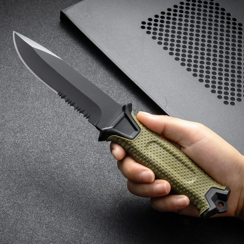 2024 New Outdoor Knife Stainless Steel Tactical Knife, EDC Wilderness Survival Knife, Portable Self-Defense Straight Knife Set