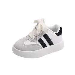 2024 New Fashion Lace Up Baby Casual Shoes Sports Leisure Infant Tennis Spring&Autumn Toddlers Classic Girls Boys Sneakers