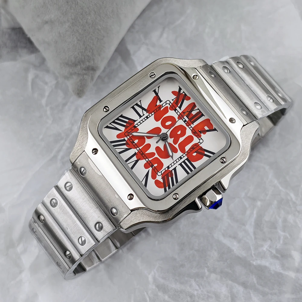 The world is yours watch NH35 watch 38mm custom logo watch men's automatic watch stainless steel watch NH35 movement watch