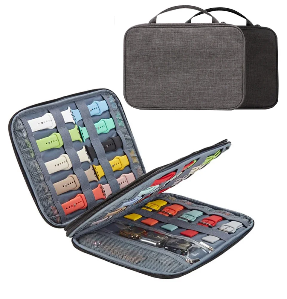 Uhrenarmband-Organizer-Tasche für Apple Watch, Multifunktionsgehäuse, Kabelarmband-Tasche für Smartwatch, tragbare Reise-Aufbewahrungstasche