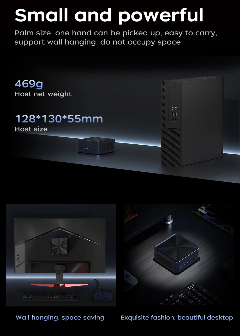 AittactXTexHoo 미니 PC AMD R7 8745HS 7840HS 7735HS R5 6600H DDR5 NVMe 듀얼 HDMI DP 4K Wifi6 데스크탑 게임용 컴퓨터