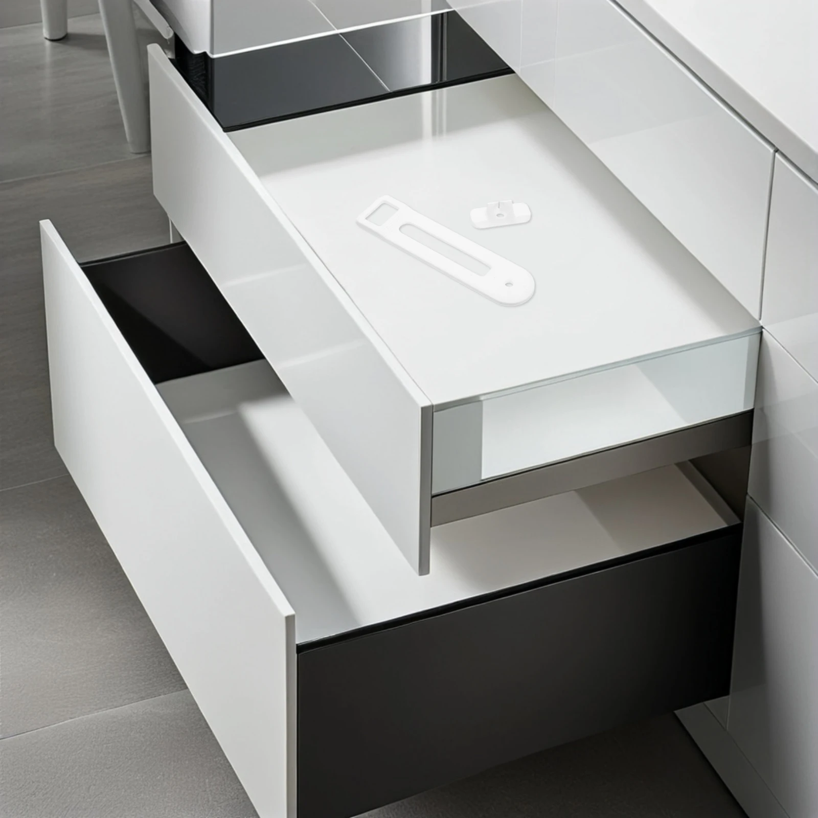 

4Pcs Childproof Cabinet Latches Easy Install Safety Locks for Drawers Cupboards Fridge Doors Baby Drawer Locks