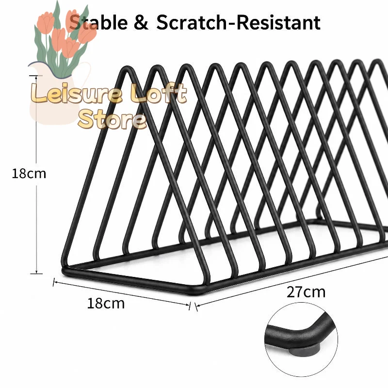 5/9 Grid Heavy Duty Iron File Organizer Triangle Metal Desktop Book Magazine Storage Sorter for Home Office Desk