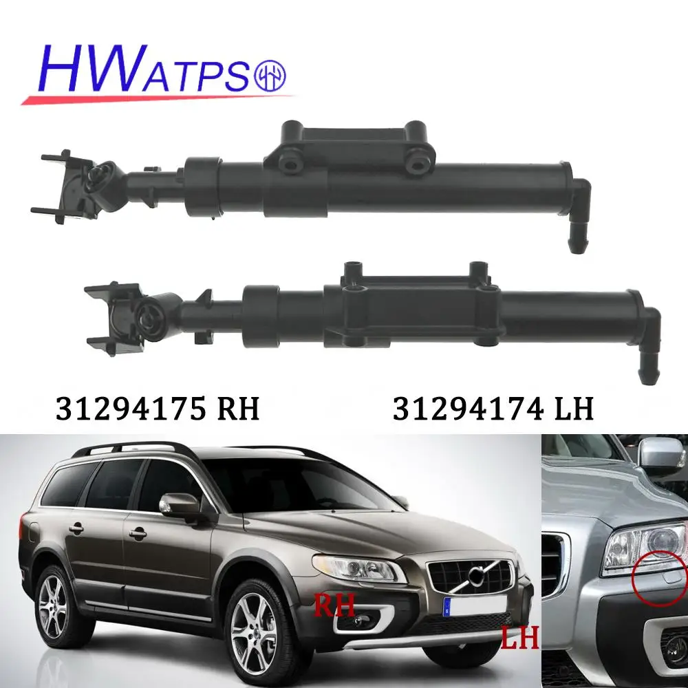 HWATPS High Quality Headlight Washer Spray Nozzle Pump Actuator Jet 31294174 LH 31294175 RH For Volvo XC70 II V70 III S80 09-15