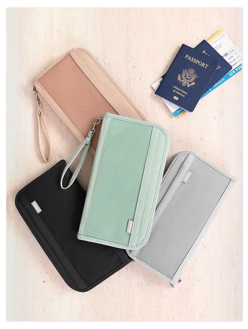 Travel Wallet RFID Blocking Family Passport Holder Carry Storage Case Passport Holder Cash Document Organizer for Cards/Tickets