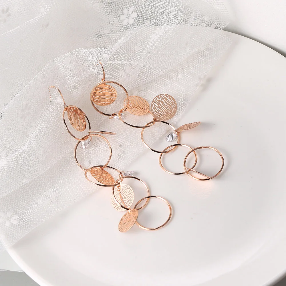 New String Circle Earrings For Women Superior Quality Hyperbole Grain Ear Hook 5 Style Hollow Out Party Fashion Jewelry E171