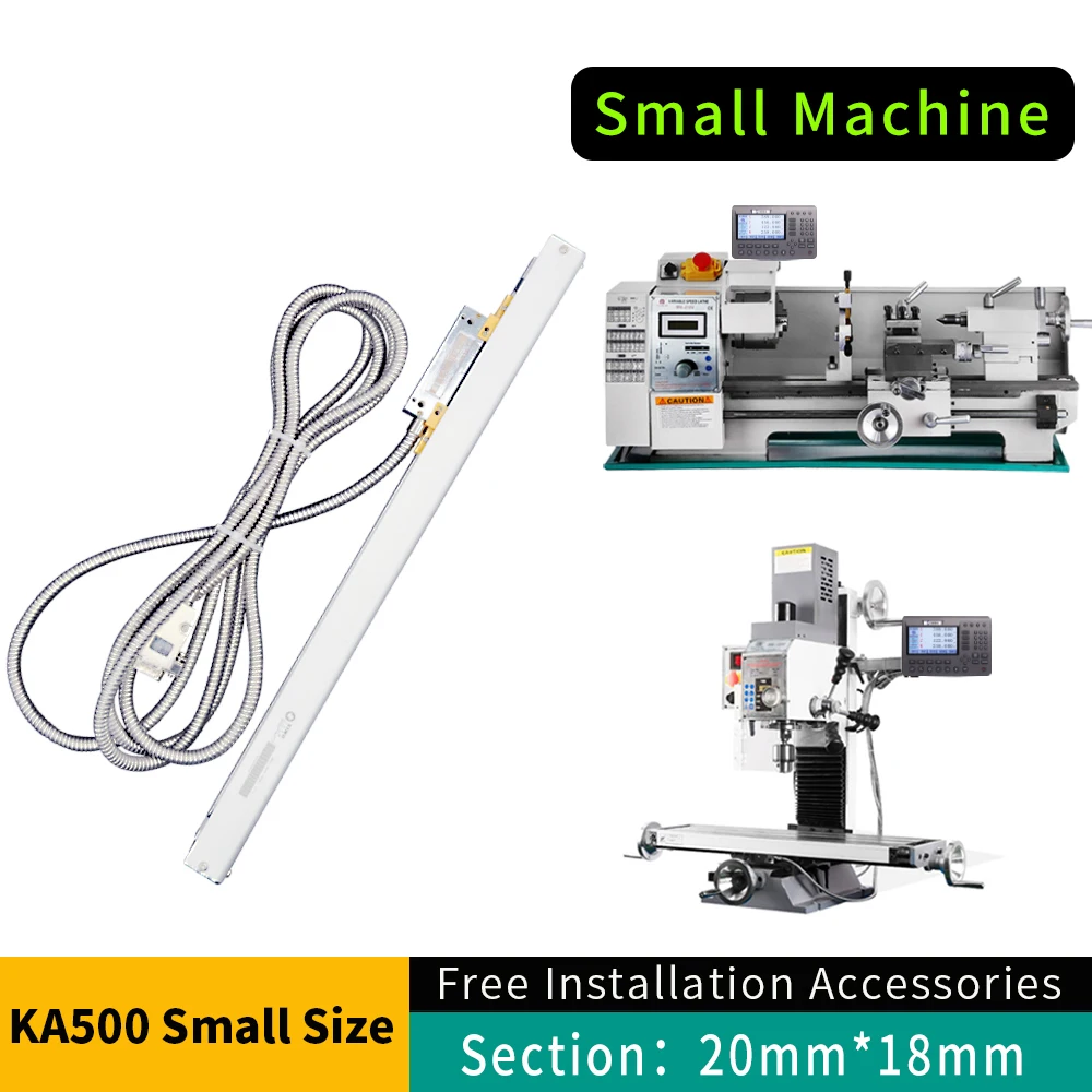 【70mm~420mm 5μm】KA-500 SINO Small Size 0.005mm Linear Scales 5Micron 5V TTL Optical Ruler 170 220 320 370mm For Lathe Machine