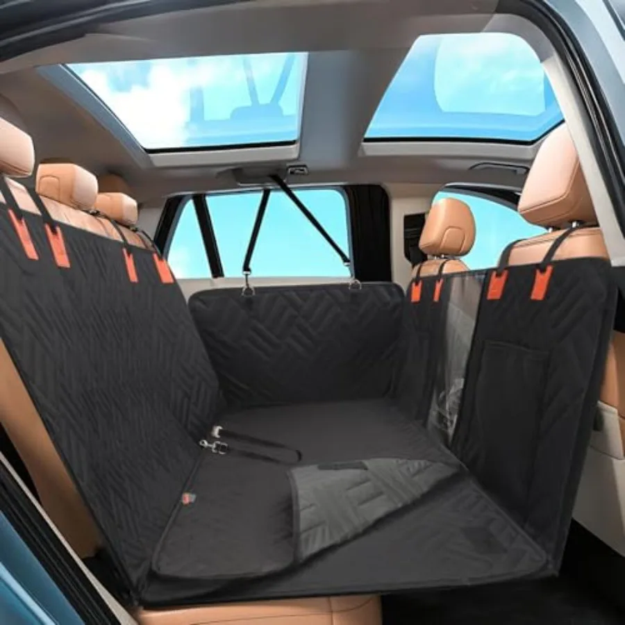 

Dog Back Seat Cover Waterproof Non-Slip Hard Bottom Pet Extender with Extra Replacement Pad for Sedans Trucks SUVs