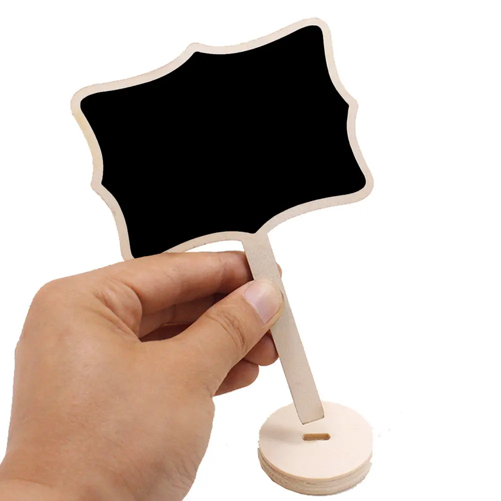 

4 Pcs Wooden Blackboard Mini Writing Pads Simple Design Multi Functional Home Decor Notice Board Sign Wedding Party