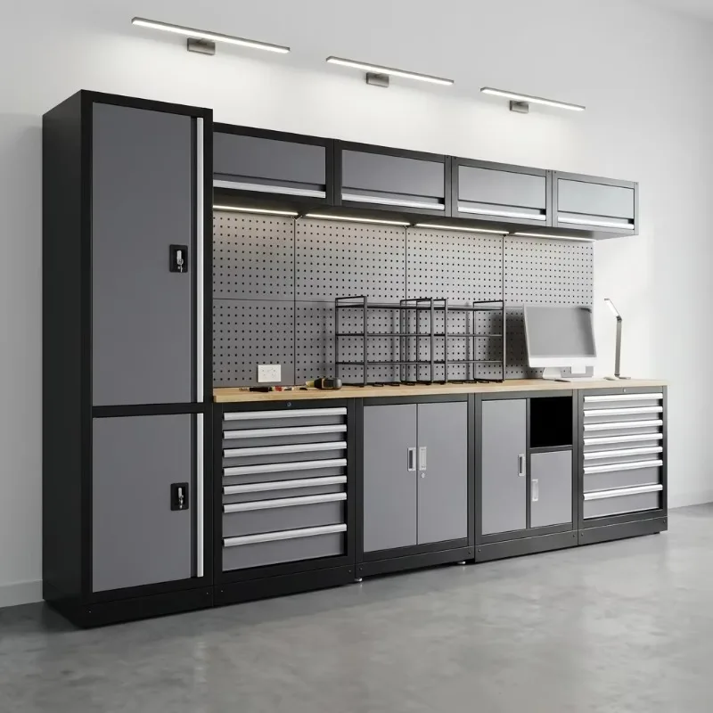 Cold-Rolled Steel Removable Industrial Workbench Modular Drawer Tool Cabinet Custom OEM Garage Workshop Storage System
