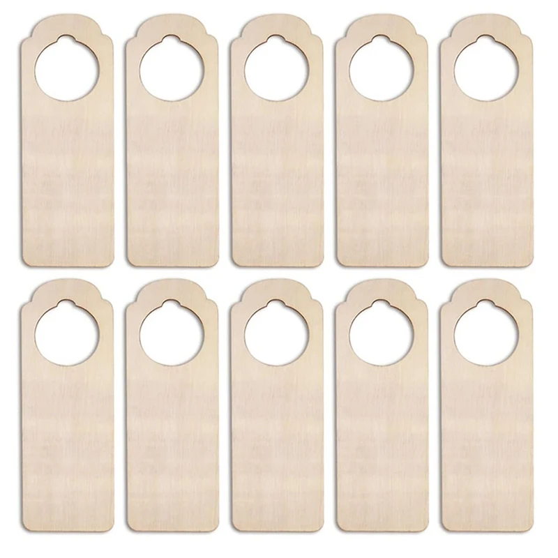 20PC Unfinished Wood Door Knob Hanger Door Knob Signs For Painting DIY Craft Home Office Hotel Decoration Business Use