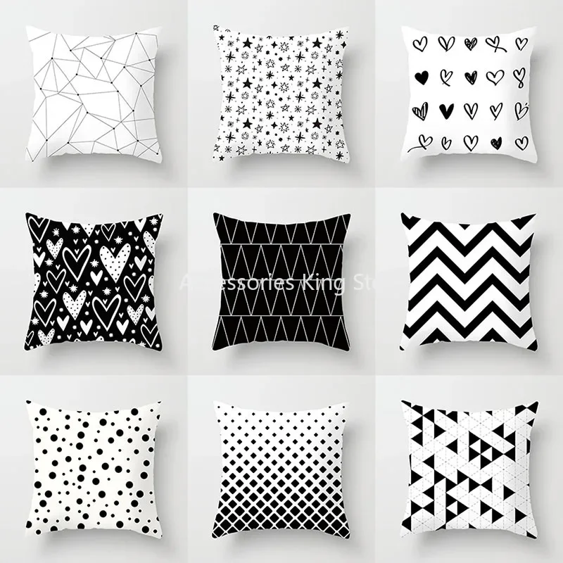 45*45cm Geometric Decorative Pillowcases Polyester Throw Pillow Case Striped Geometric Pillowcase Home Decor Gifts Wholesale