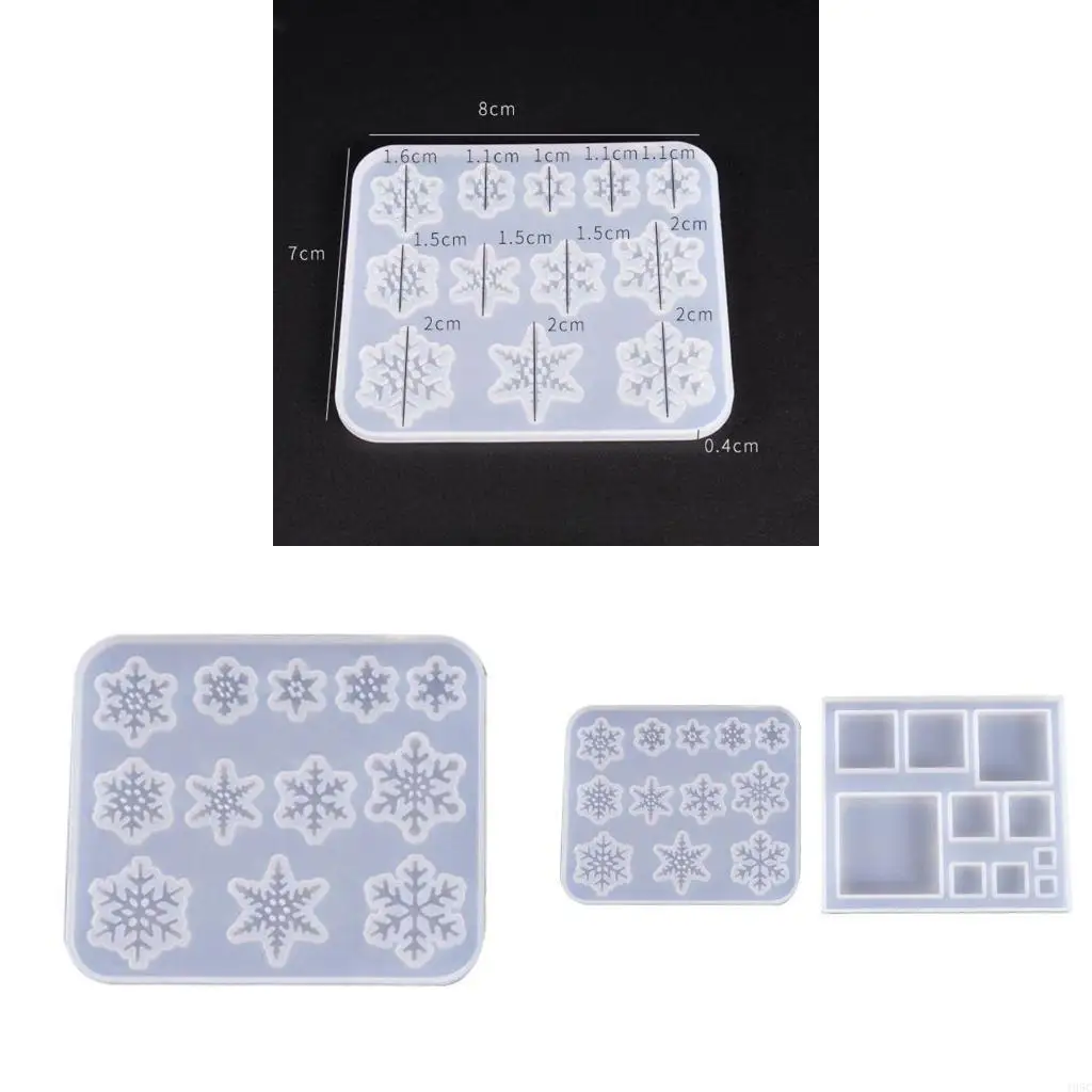 195C Square/Snowflake Charms Making Molds for Creative Christmas Pendant Making Mold Crystal Epoxy Resin Jewelry Casting Moul