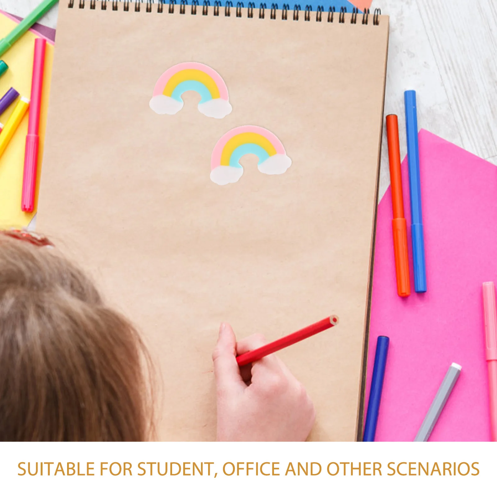 50 قطعة محايات قوس قزح لطيف صغير للمدرسة القرطاسية الفن الطلاب قلم رصاص رسم اللوحة ممحاة لوازم السائبة الفصول الدراسية