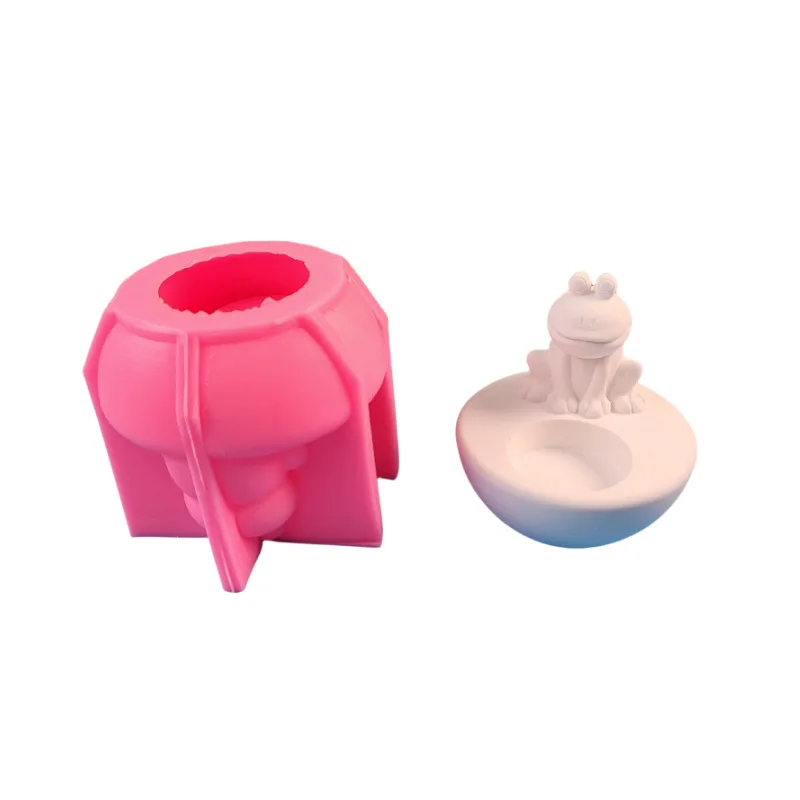Bowl Frog Cup Shape Candlestick Silicone Mold Home Aromatherapy Candles Decorative Ornaments Candlestick Silicone Molds