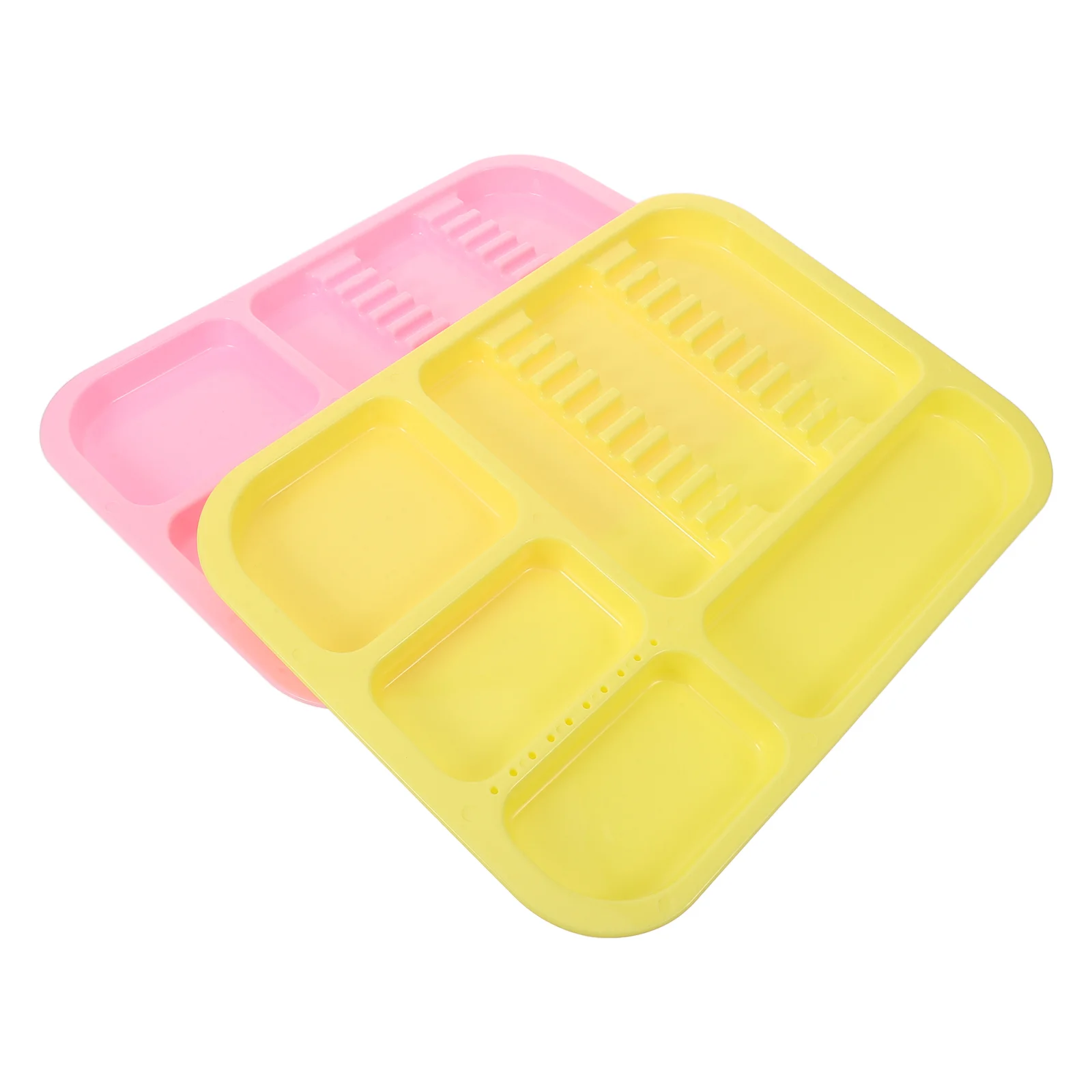 2 Pcs Tray Compartment Separate Trays Instrument Divided Food Procedure Dental Storage Plastic Dentist Tool