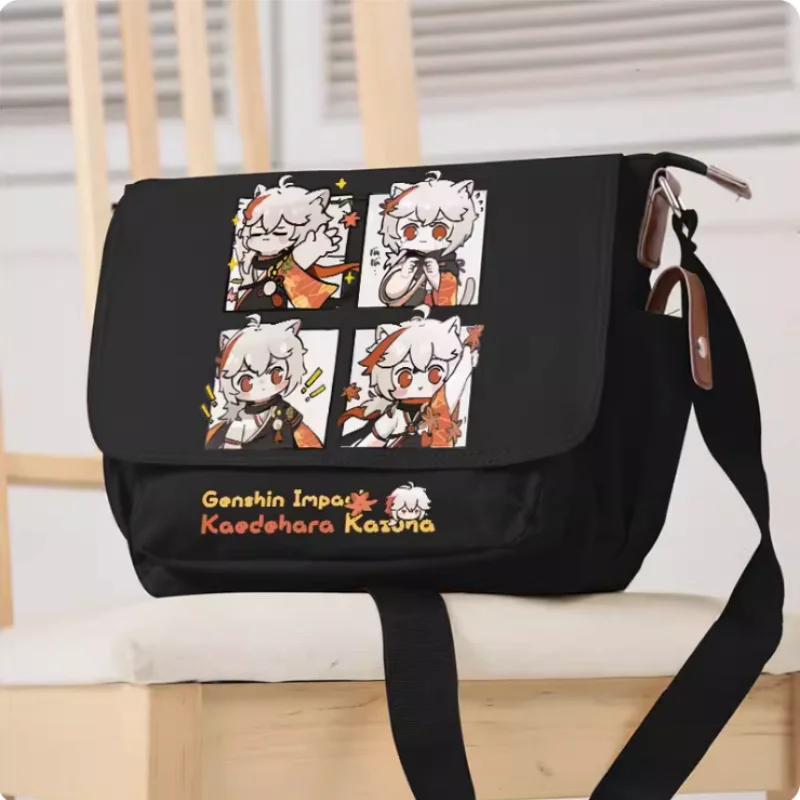 Anime Genshin Impact Kaedehara Kazuha School Bag Fashion Leisure Teenagers Student Messenger Handbag