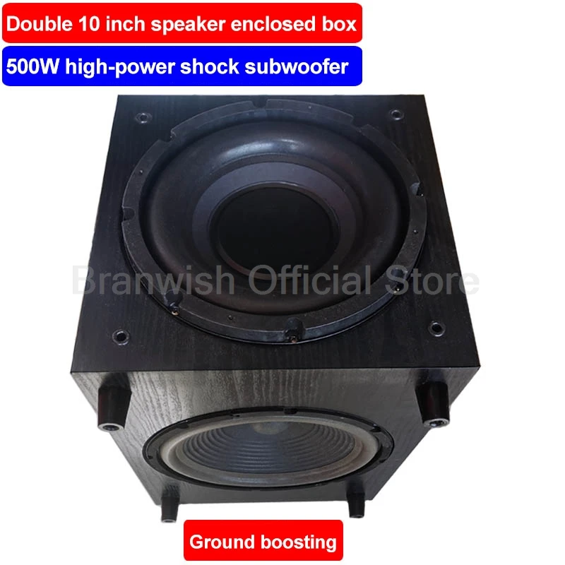 10 Inch 500W High Power Passive Subwoofer Amp 4Ohm Wooden Audio Speaker Black/ Applewood 2-Way Subwoofer for Home Theater Destop