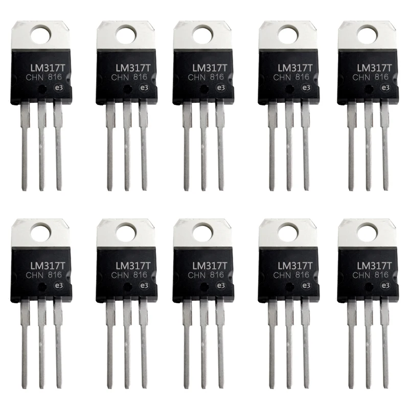 10PCS LM317T Adjustable Positive Voltage Regulator 1.2 V to 37 V 1.5 A IC LM317 chip TO-220