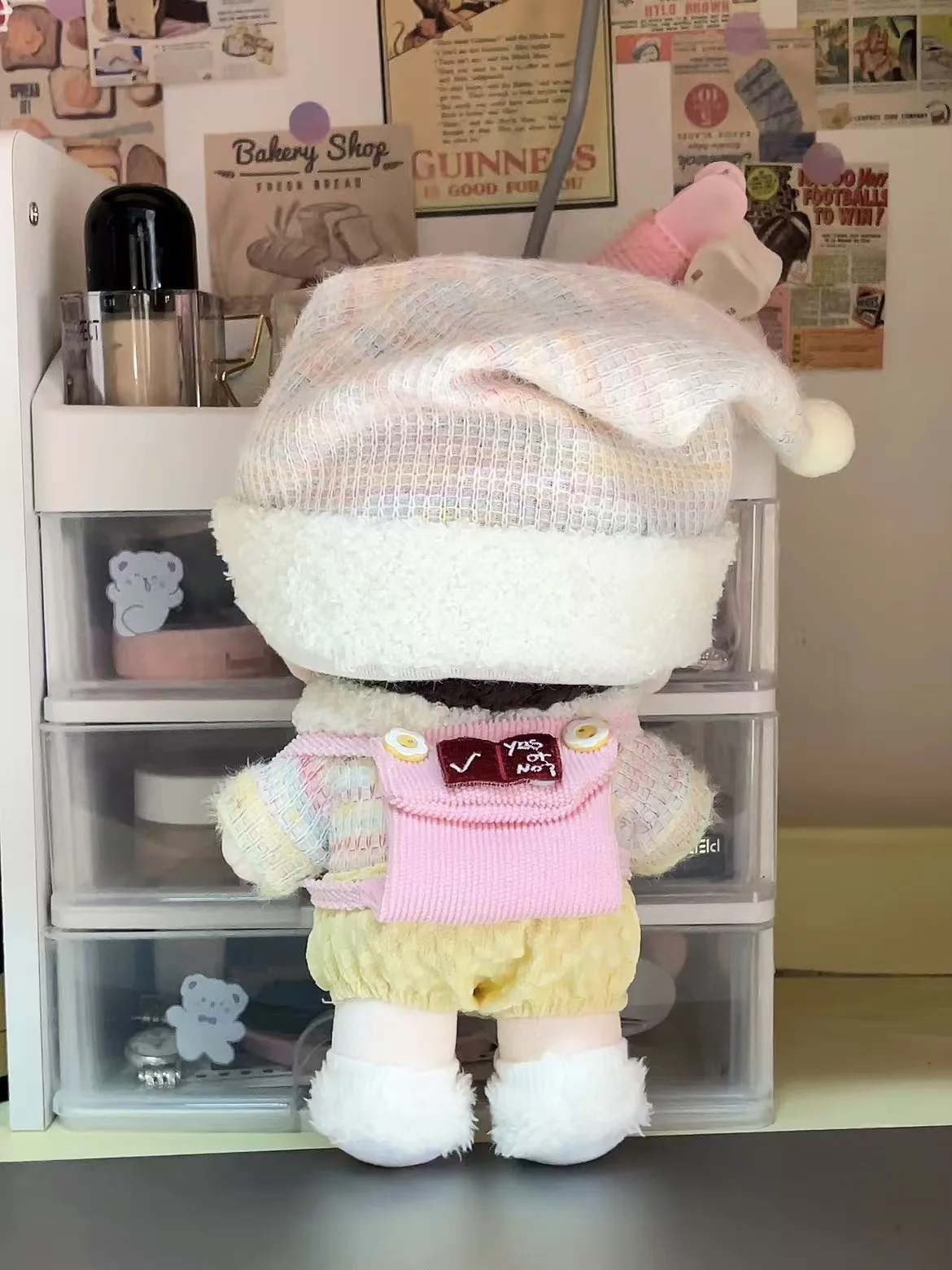 20cm Kawaii Love And Deepspace Idol Doll Clothes New winter kawaii plush suit sweater pants scarf hat and bag decorative