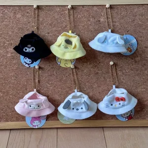 Sombrero de muñeca de Sanrio con cadena clave para Labubu Kawaii Hello Kitty Kuromi Cinnamoroll Melody Pendse Lindo Labubu Cap Gift 8 Mejores ventas My Melody KeyCap - №3