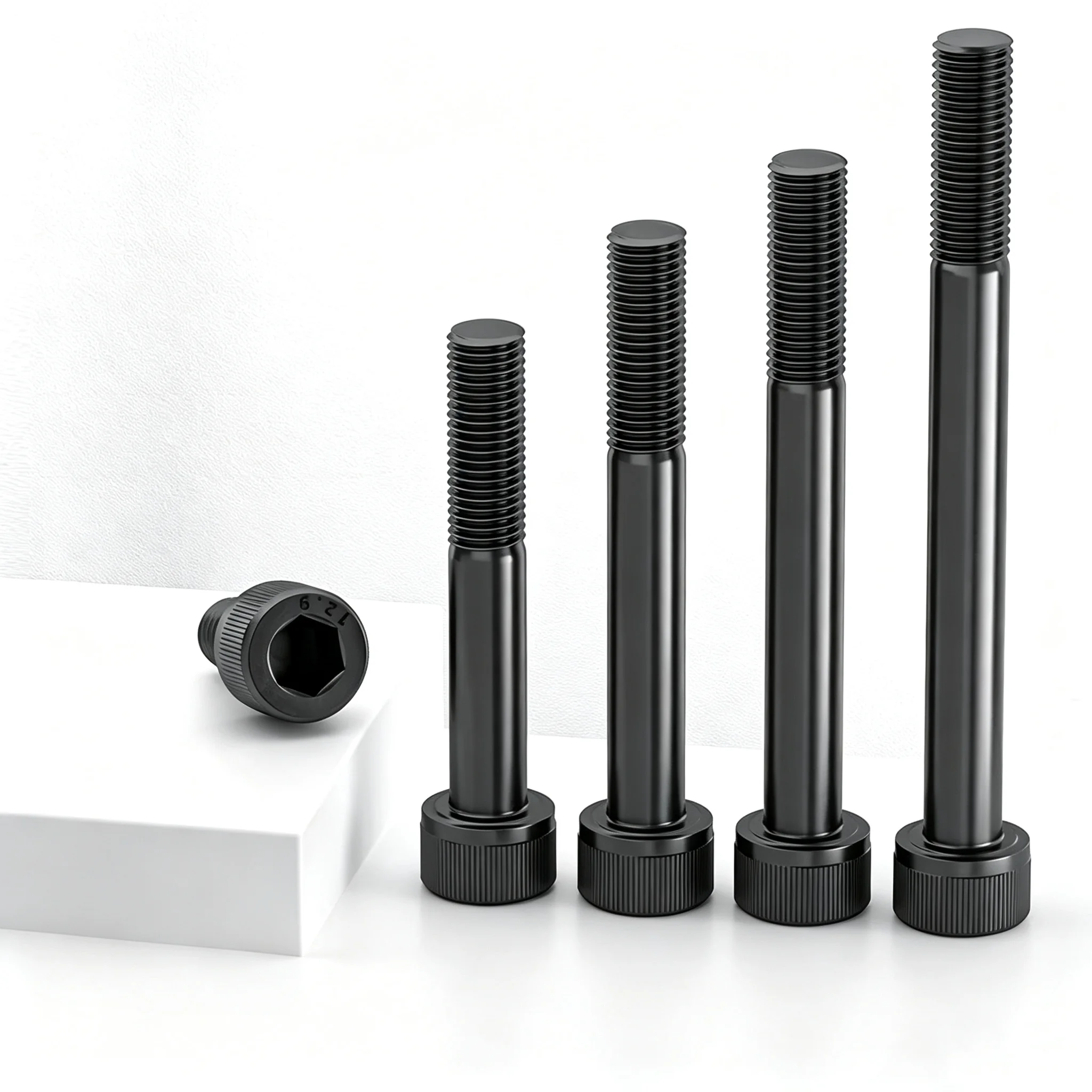 12.9 Grade Carbon Steel Hex Socket Screw Half Thread Lengthened Allen Bolt M3-M8 for Machinery