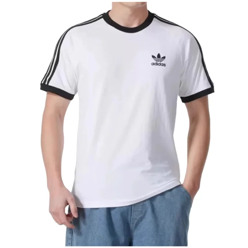 

Adidas оригиналы ADICOLOR CLASSICS Clover короткие футболки футбольные мужские черные/белые TAT вышивка спортивные с коротким рукавом XS-XL летние