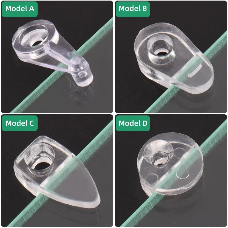 

10pc Plastic glass panel fixing clips - Mirror fixing clips (with screws) - Used asclamps for the glass panels of cabinet doors
