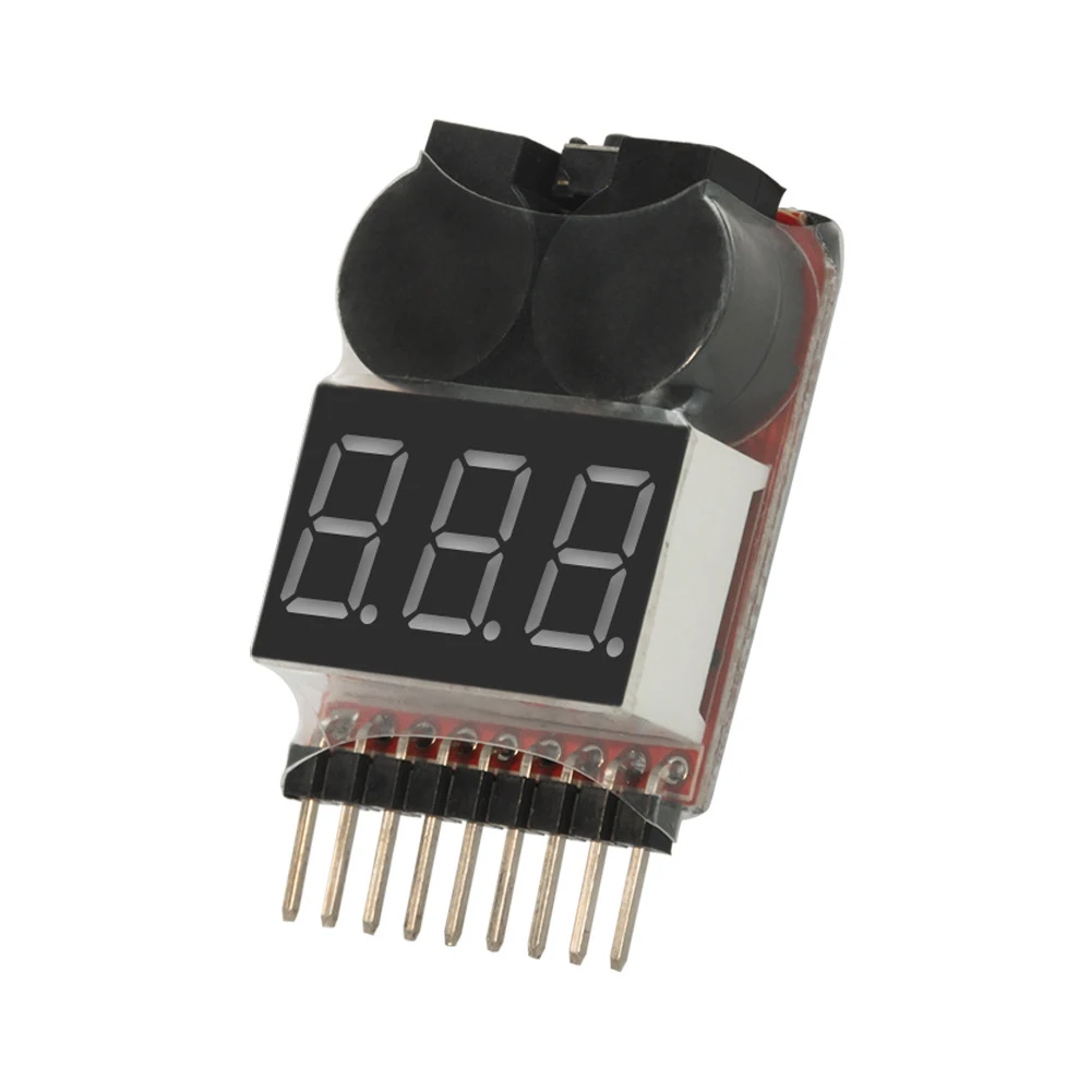 30PCS Low Voltage Tester Volt Meter Monitor Lipo Checker Buzzer Alarm 1-8S Range For RC Lipo Battery Remote Control Toys 9g Weig