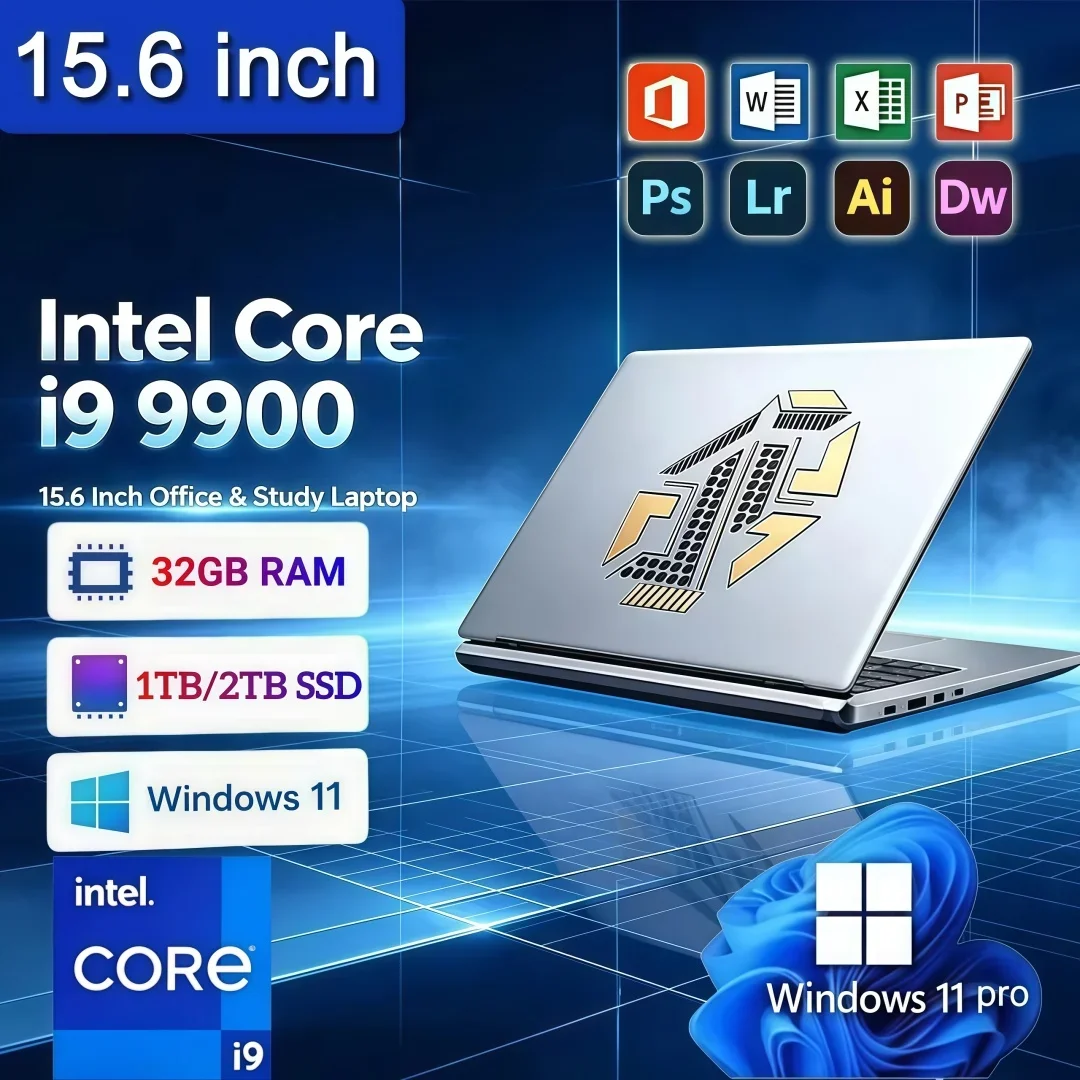 2026 Portable Laptop Notebook Windows 11 Pro 15.6 inch Gaming Computer PC Gamer Intel Core i9 9900 Laptops i9