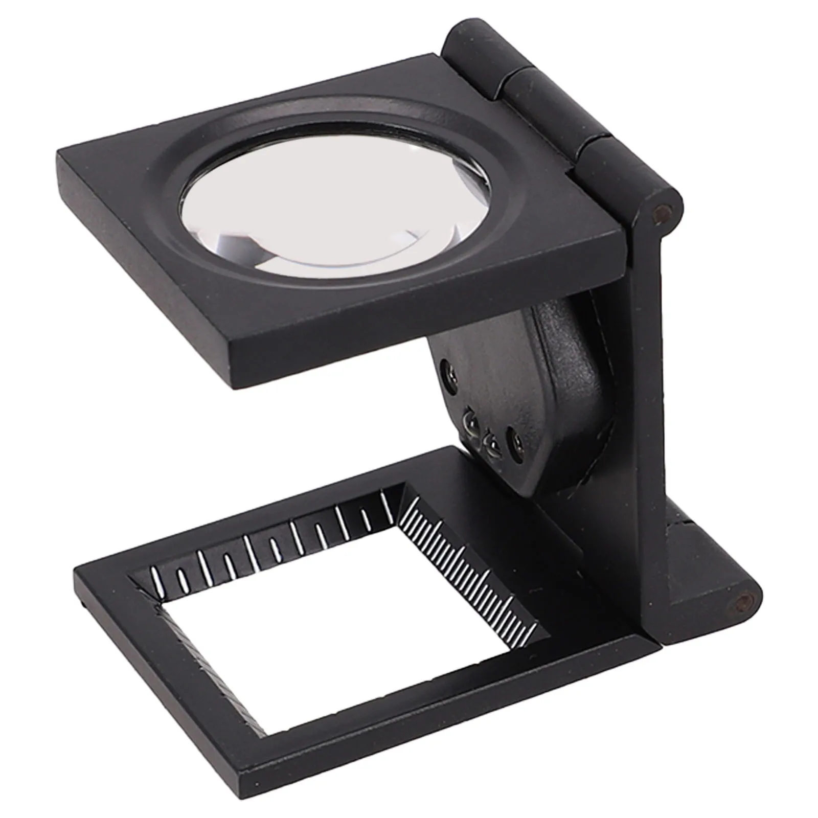 Folding Metal Linen Tester Cloth Magnifier Printer Loupe W/2 Magnifying Glass High Definition Glass Lens For Better Performance
