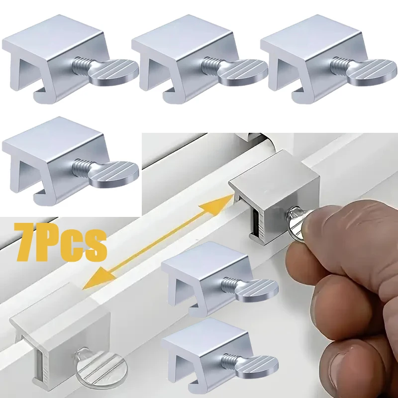 

7Pcs RV Aluminum Alloy Window Locks Sliding Security Adjustable Sliding Door Clips Safety For Caravan Window Window Lock Stopper