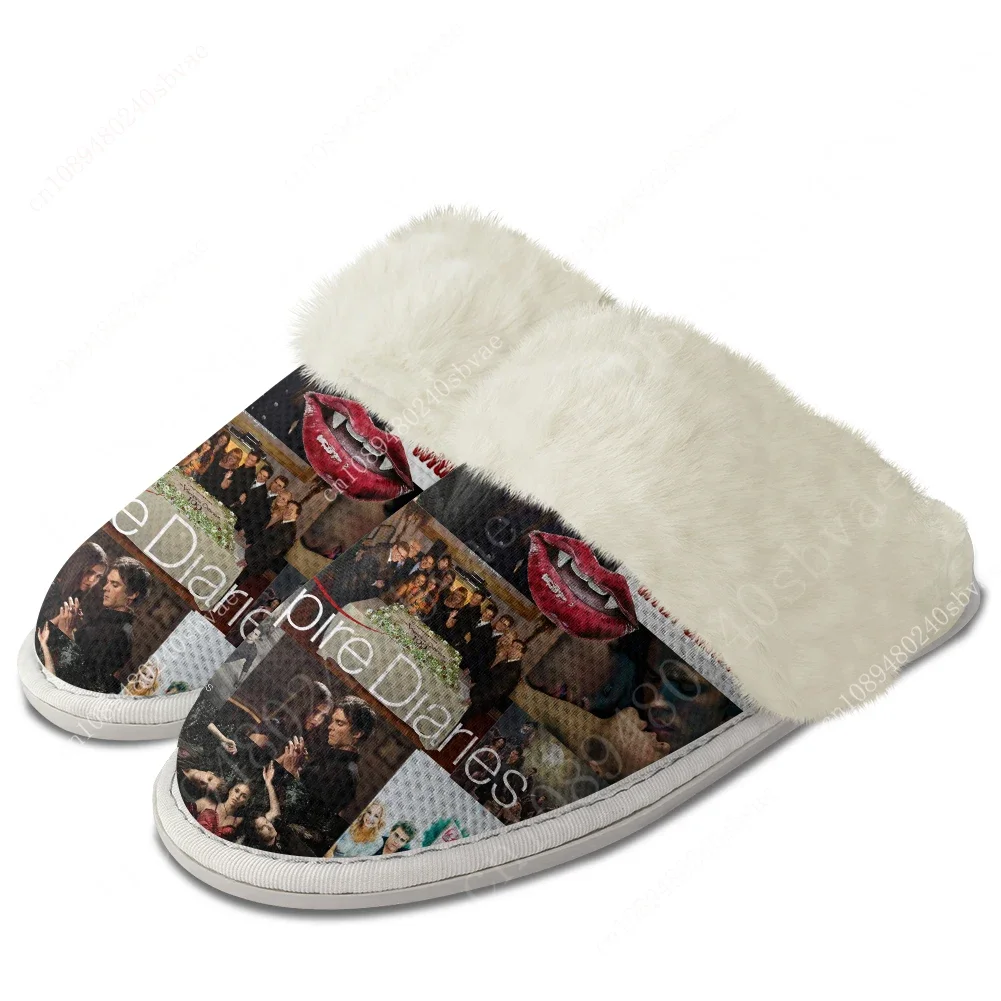 The Vampire Diaries Damon Salvatore Shoes Custom Slippers Mens Womens Home Cotton Plush Bedroom Casual Custom Thermal Slipper