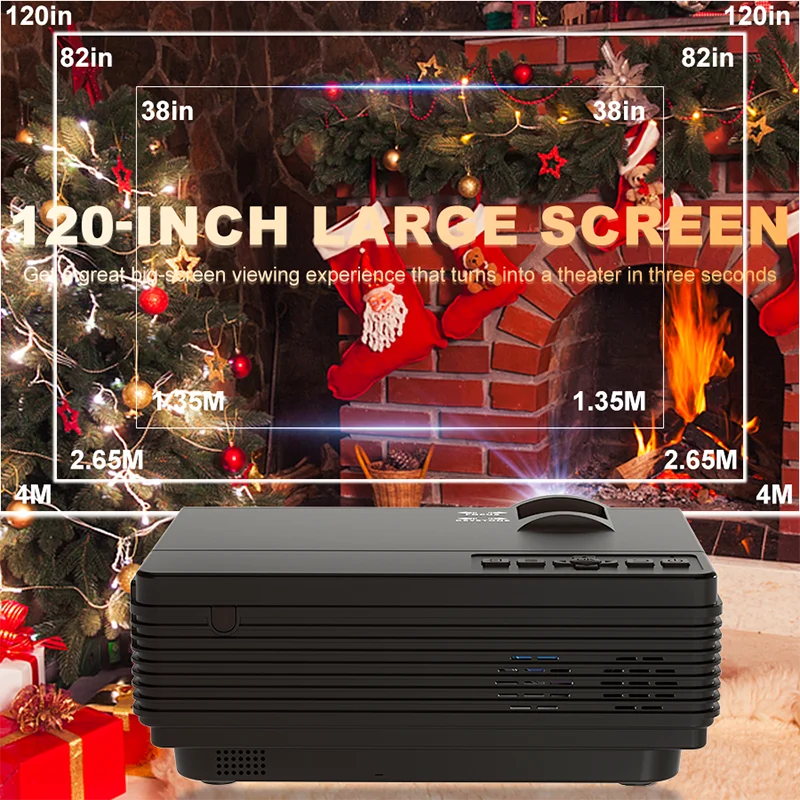 Christmas Full HD Portable LED Projector 1920*1080P 5G WiFi BT5.0 Auto Focus Video Movie Projector 4k Home Theater Gifts Beamer