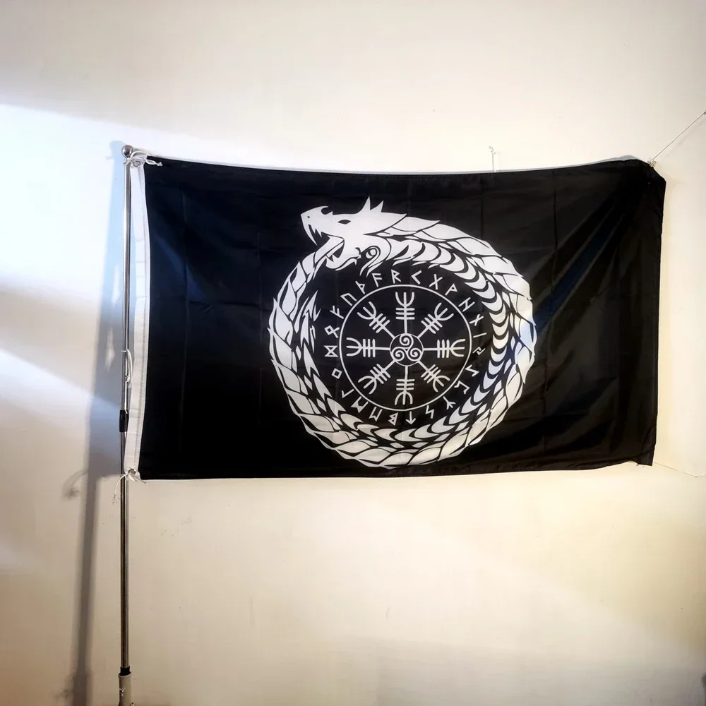 Viking Pirate Flag 90x150cm - Heavy-Duty Polyester Outdoor Banner, Fade Resistant  Decor for Nautical/Home Theater Wall Hanging
