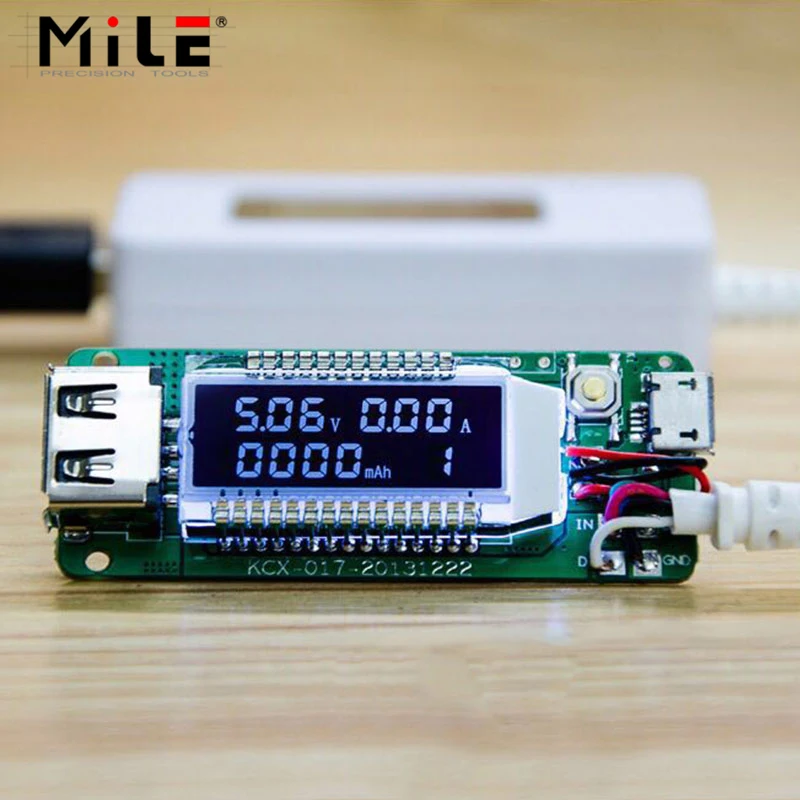 Mini LCD portátil USB medidor de tensão atual, carregador de energia móvel, detector de capacidade, monitor, voltímetro, amperímetro, medidor
