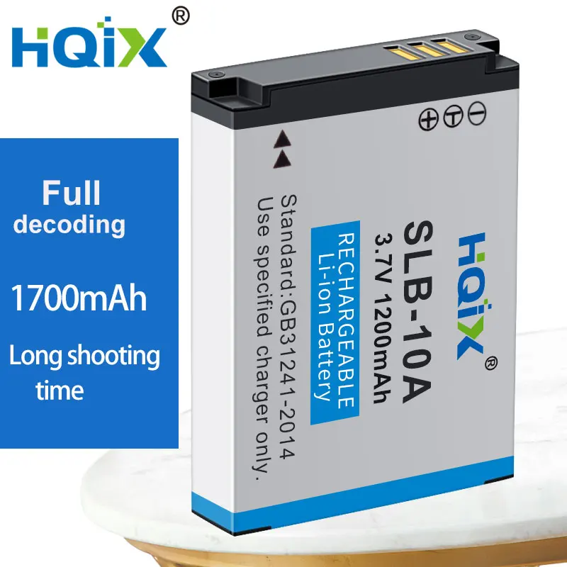 

HQIX for Samsung WB750 WB800F WB850F WB1100F WB2100 ES55 ES60 EX2F Camera SLB-10A Charger Battery