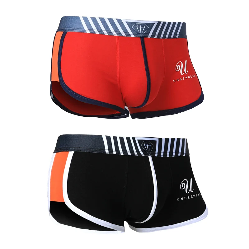 1pc Underwear men's cotton boxers youth trend personality boys comfortable breathable men's four corners summer thin shorts