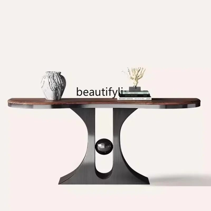 

Asmt56Light luxury entrance entrance platform black walnut entrance table Xinzhong high-end end view platform of the homestay co