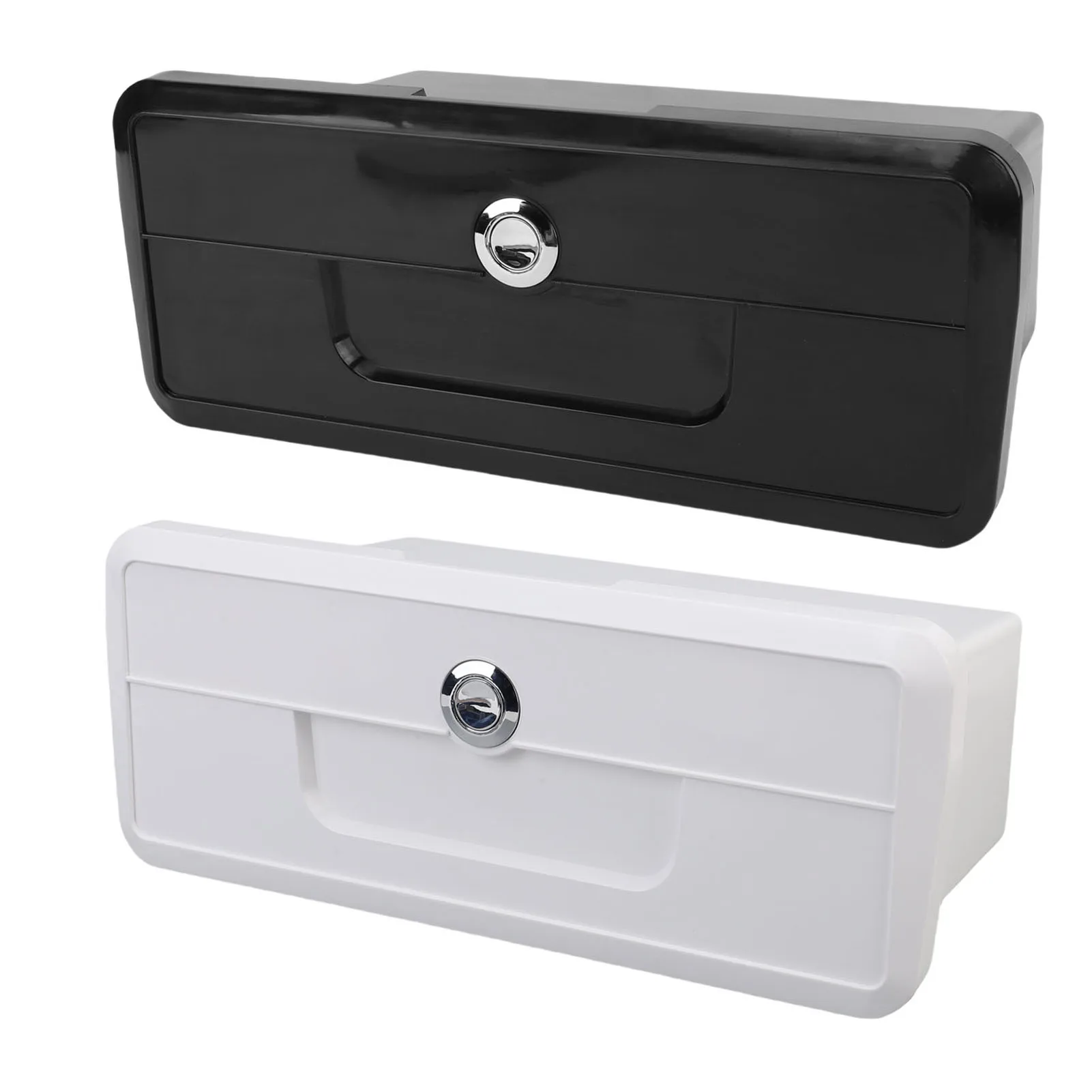 Marine Recessed Lockable Glove Box Storage Compartment for Boat Console Dashboard Cabin ABS Hatch Organizer