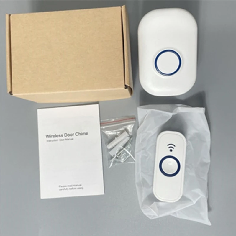 สัญญาณเตือนภัยกริ่งประตูไร้สายพร้อมช่วง 1,000 ฟุต 58 เสียงระฆัง ไฟ LED ระดับเสียง 4 ระดับ